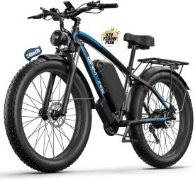 24"/26" Ebike for Adults Electric, Peak 2500W E-Bike, 52V 19.2Ah, Max 40MPH&70Miles, Hydraulic Disc Brake, Off Road Snow Mountain Pedal Assist E-Bikes, Fat Tire Fast E-Bicycle, UL Certified