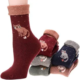 5 Pairs Hiking Thermal Wool Socks For Women