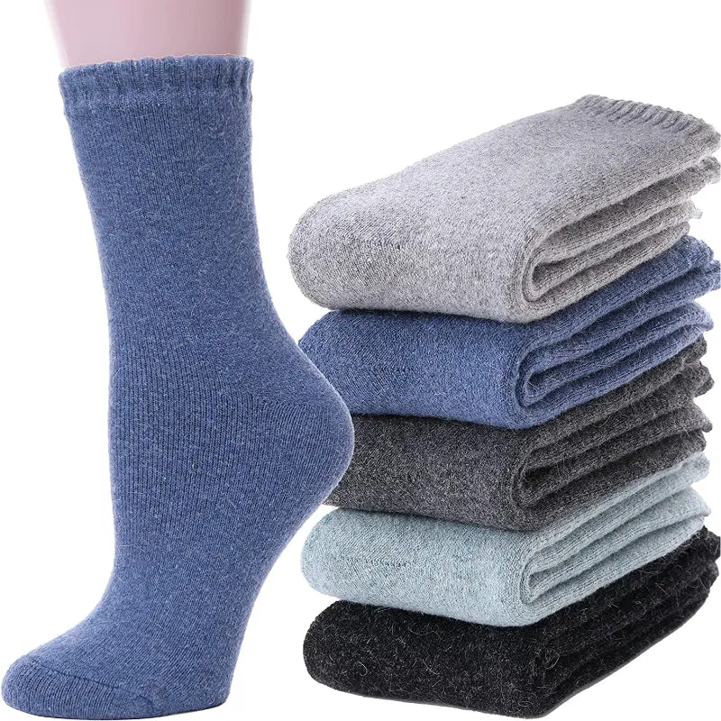 5 Pairs Hiking Thermal Wool Socks For Women