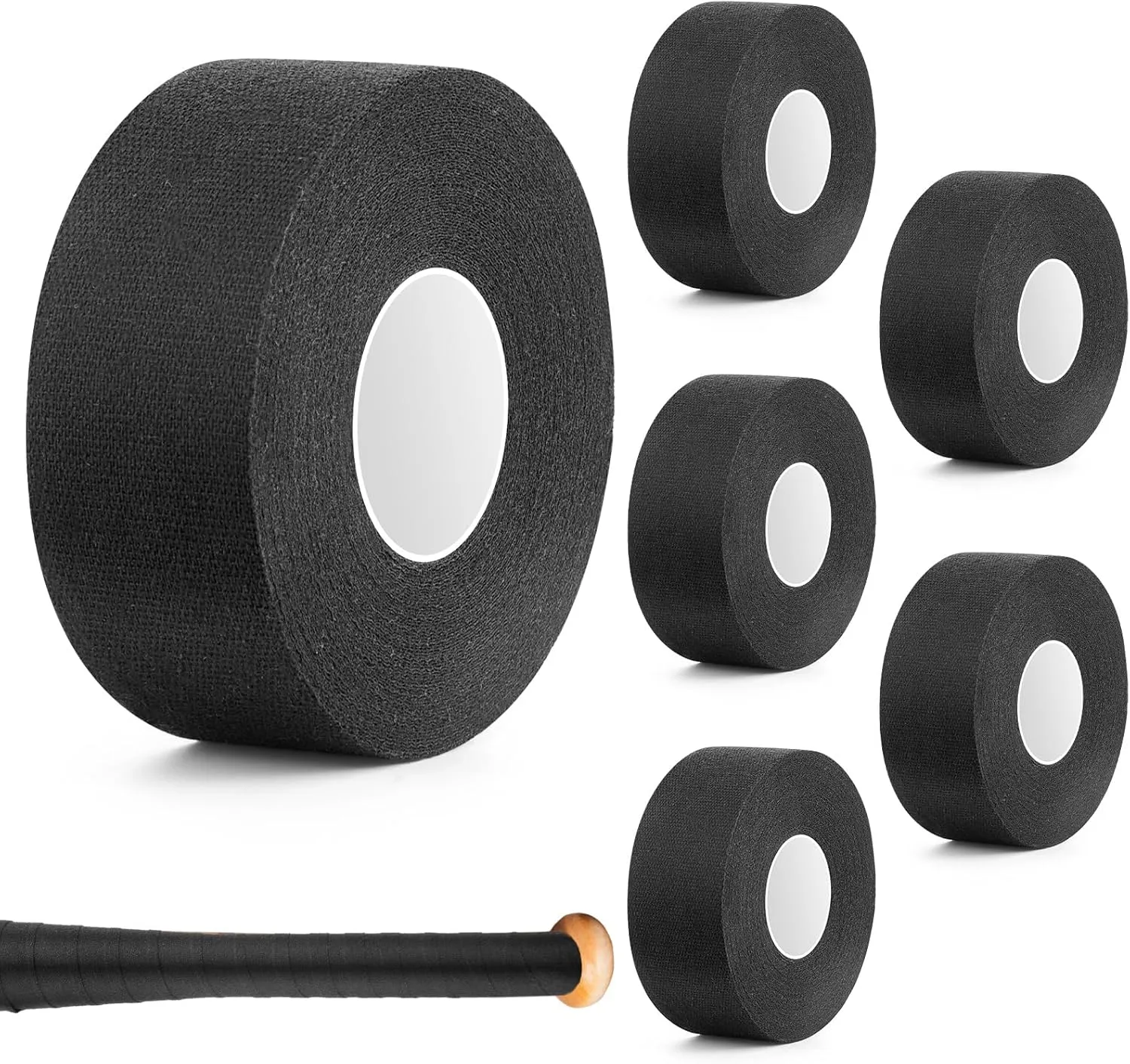 6 Pack Baseball Bat Grip Tape for Baseball Softball 30 ft x 1 Inch Per Roll Quality Bat Wrap Without Sticky Hand, Cloth Tape Rolls for Beginners and Professionals