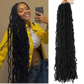 7 Packs Faux Locs Crochet Hair 30 Inch Soft Locs for Distressed Locs Butterfly Locs Crochet Hair for Women (30 Inch(Pack of 7) 2#)