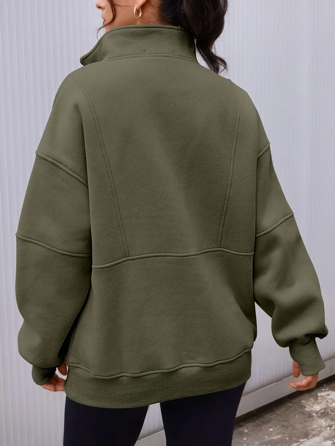 AUTOMET Women's Half Zip Oversized Sweatshirts Fleece Quarter Zipper Pullover Hoodies 2025 Mock Neck Fall Workout Jacket