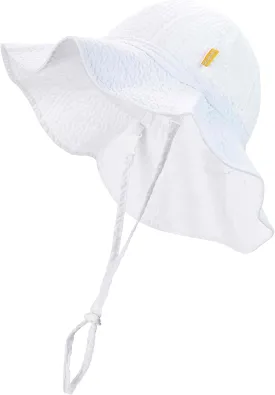 Baby & Toddler Wide Brim Sun Hats UPF 50  Sun Protection Bucket Cap Cute Adjustable Hat in Seersucker