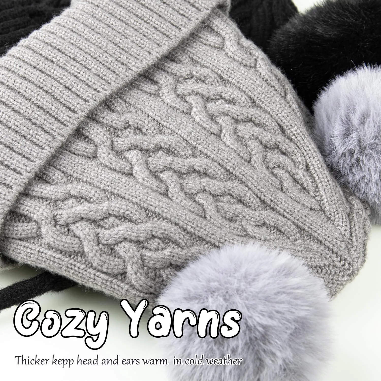 Baby Winter Hat Knitted Boys Girls Baby Beanie Double Pom Pom Kids Toddler Winter Hat