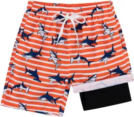 Boys Swim Trunks with Compression Liner Casual Bathing Suit for Kids Swim Shorts 6-18 Years