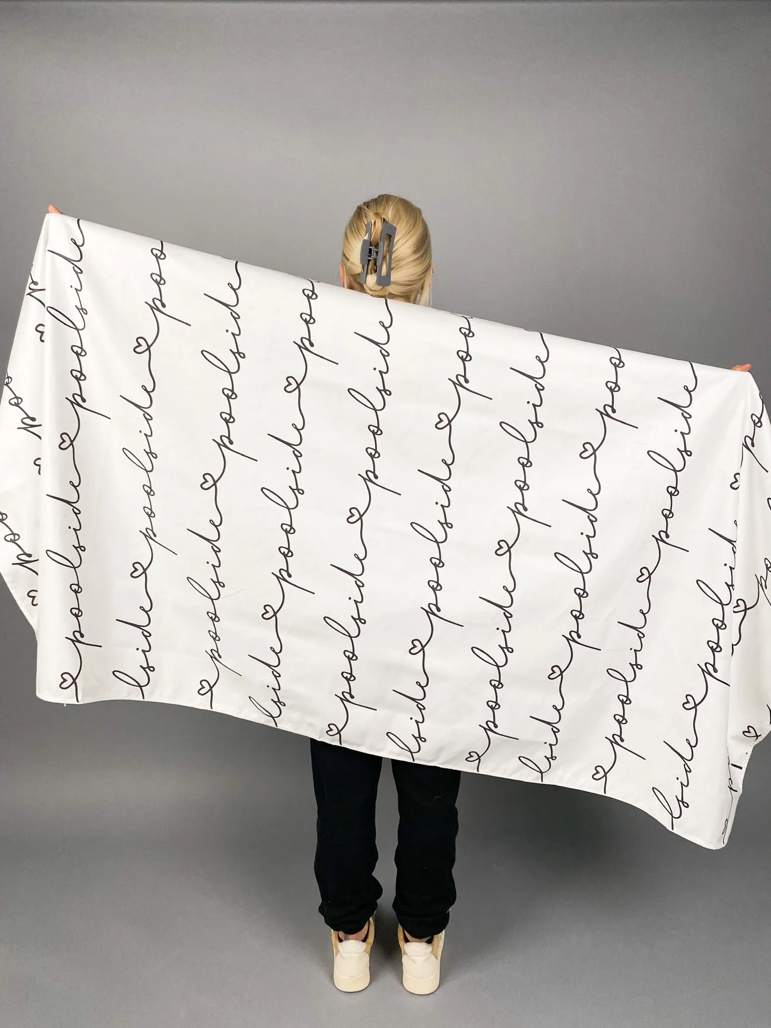 Bride poolside quick dry oversized beach towel light pink