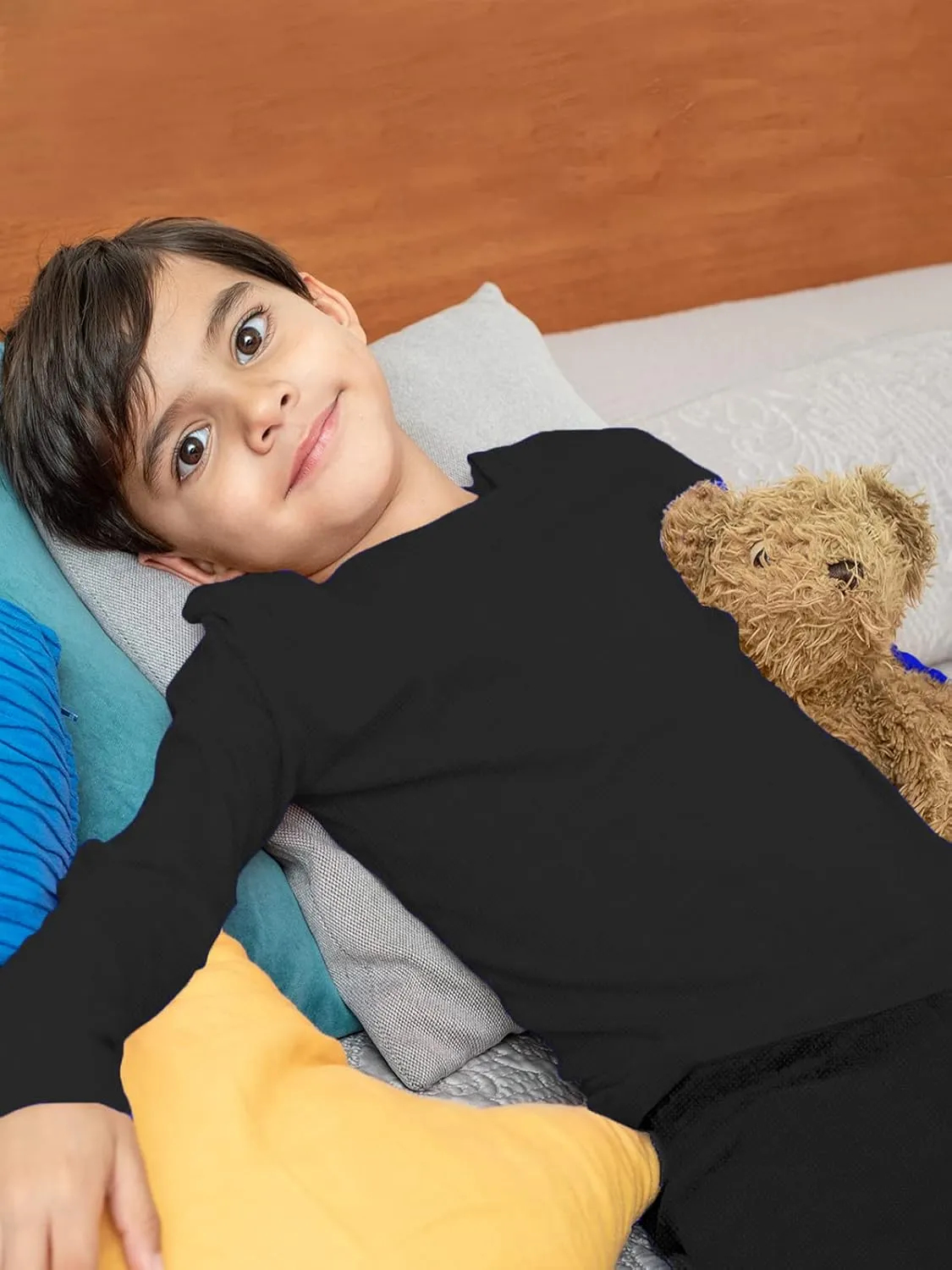 BROOKLYN VERTICAL Boys 4-Piece Thermals Set | Long Sleeve Shirt, Pants Ages 1-16