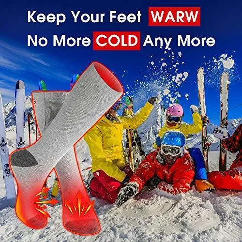 Electric Battery Heated Socks for Women Men,Winter Rechargeable Thermal Heat Socks Kit,Battery Powered Electric Heated Ski Bike Motorcycle Warm Socks Foot Warmer,Winter Sports Outdoor Thermo Socks,M/L