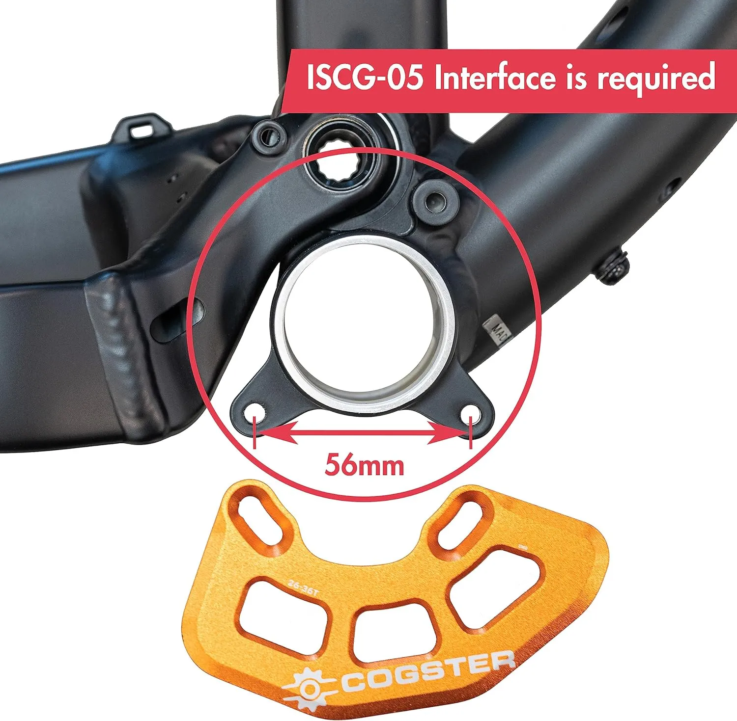 FortiGuard Alloy MTB Bash Guard -A ISCG05 Bicycle Chain Guard for 26T-36T Chainrings, Bike Taco Bash for Your Mountain Bike Chain, BMX Chain