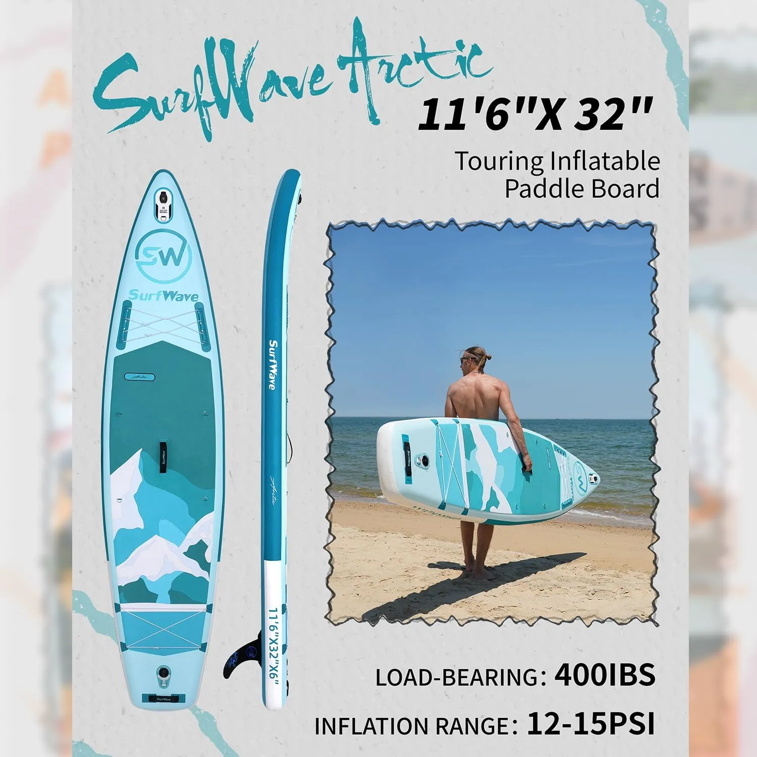 Inflatable Stand Up Paddle Boards with Premium SUP Paddle Board Accessories, Wide Stable Design, Non-Slip Comfort Deck for Youth & Adults of All Skill Levels