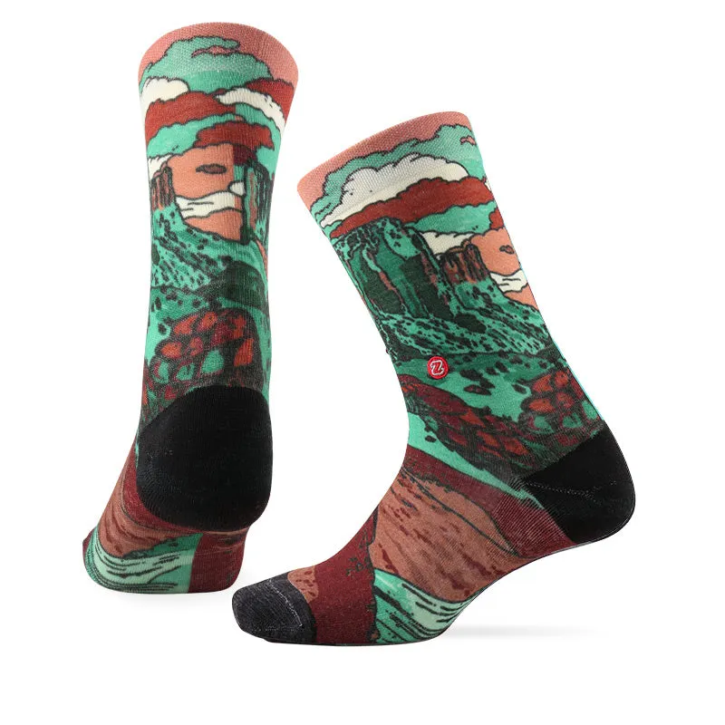 LIFESTYLE PATTERN Merino Wool Crew Socks