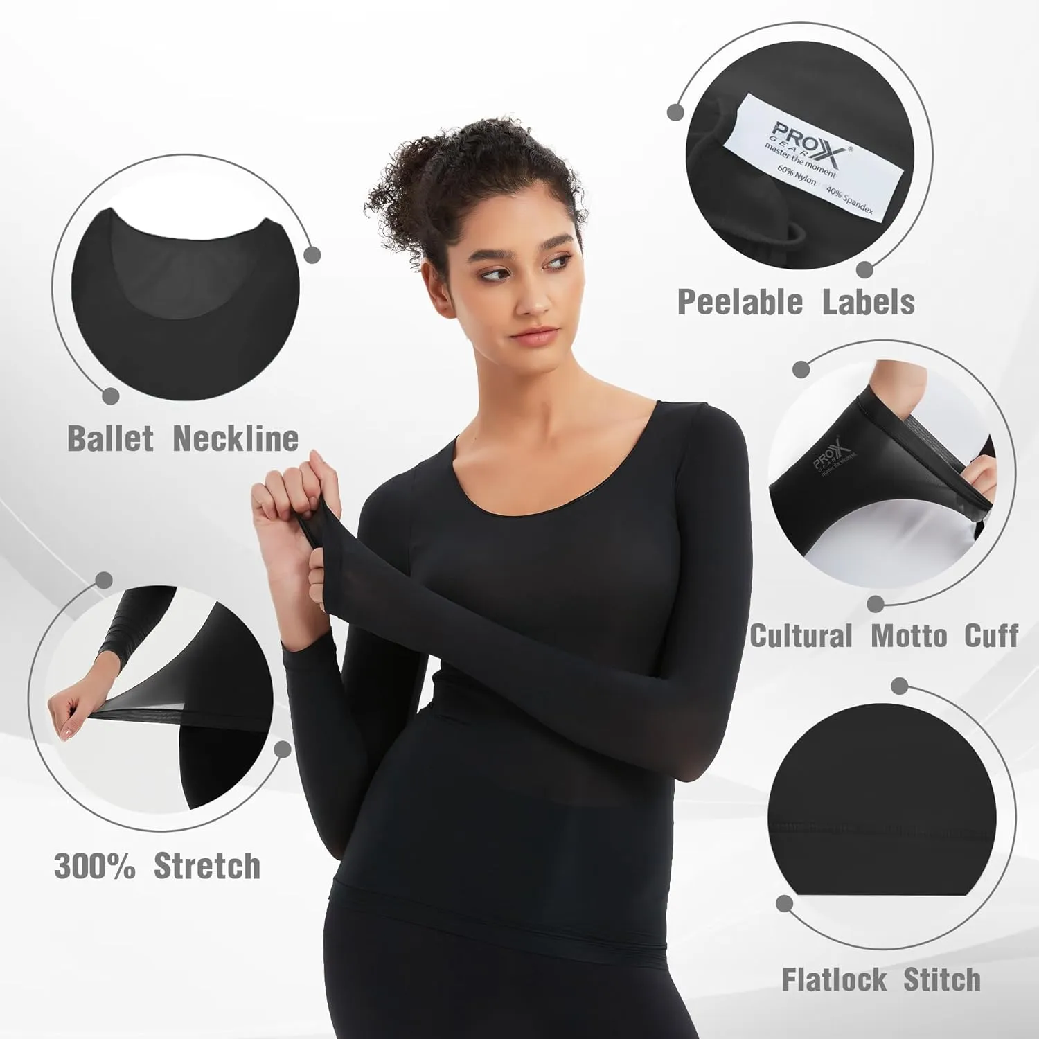 Luxury Women's Thermal Undershirt: Super Stretchy,Ultra Thin Silky Tech Tops for Everyday Comfort and Sports