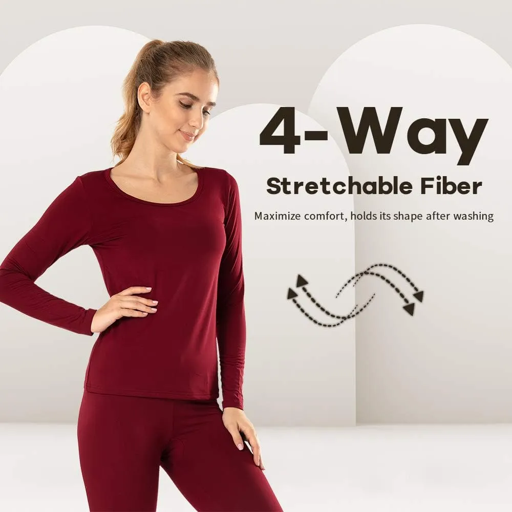 MANCYFIT Thermal Tops for Women Fleece Lined Shirt Long Sleeve Base Layer V Neck