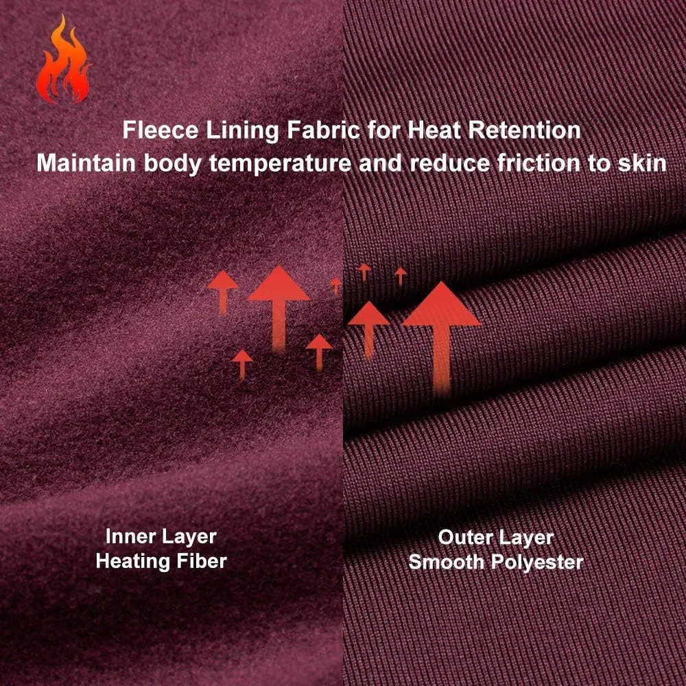 MANCYFIT Thermal Tops for Women Fleece Lined Shirt Long Sleeve Base Layer V Neck