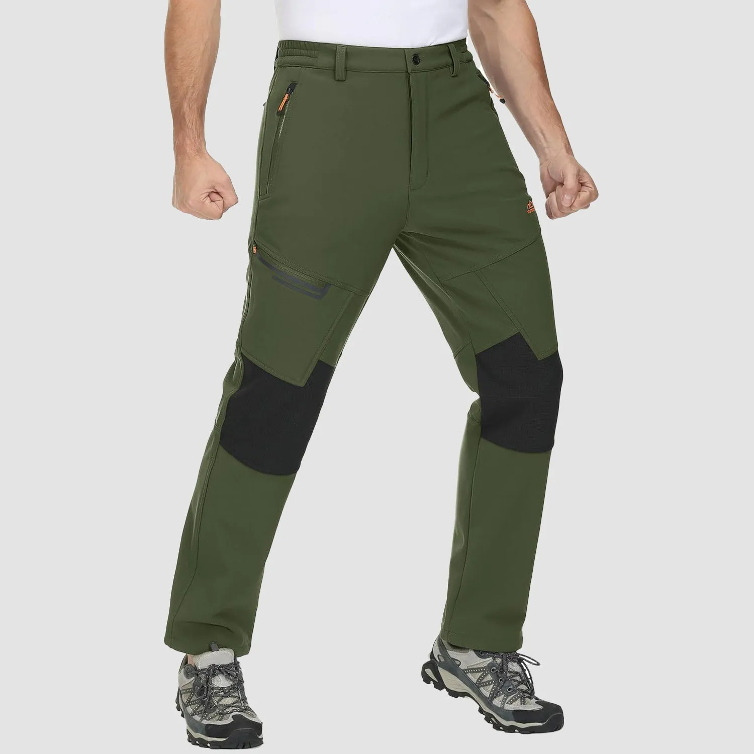 Men's Fleece-Lined Winter Ski Pants – Water-Resistant with 4 Zip Pockets