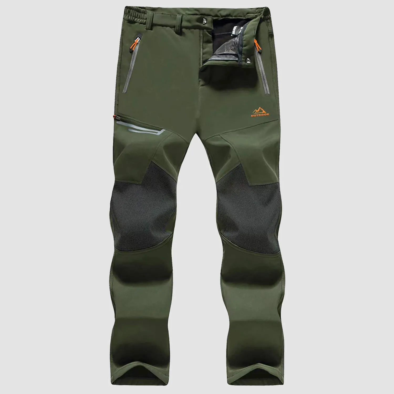 Men's Fleece-Lined Winter Ski Pants – Water-Resistant with 4 Zip Pockets