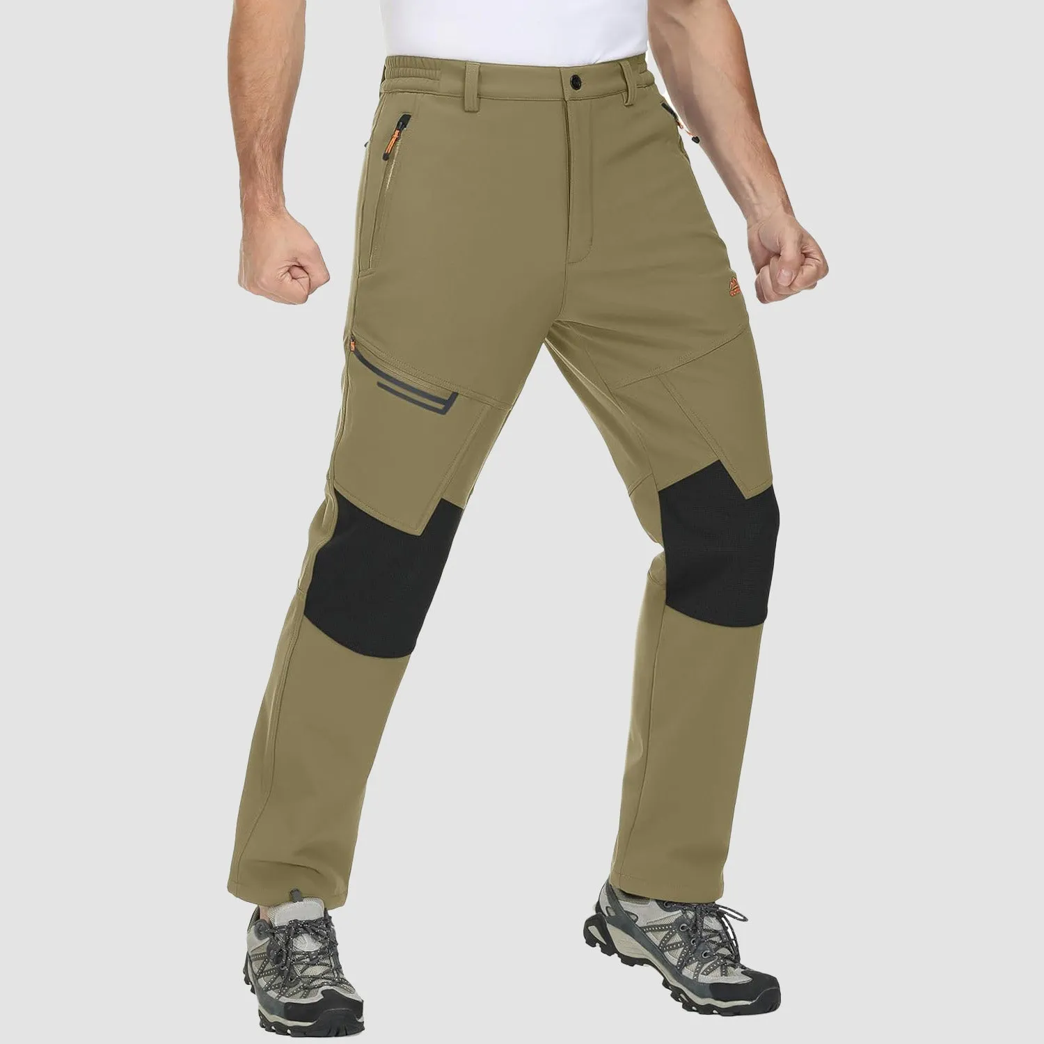Men's Fleece-Lined Winter Ski Pants – Water-Resistant with 4 Zip Pockets
