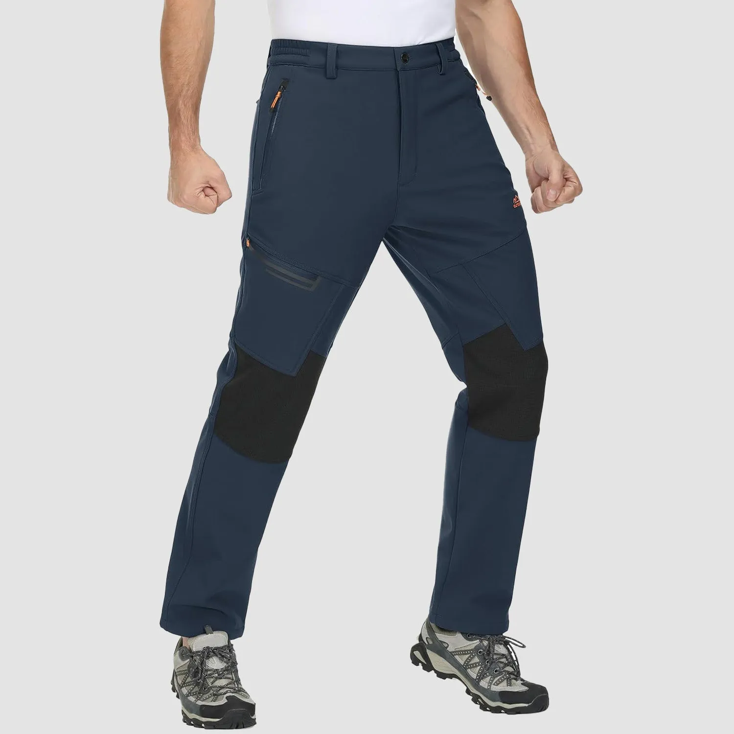 Men's Fleece-Lined Winter Ski Pants – Water-Resistant with 4 Zip Pockets