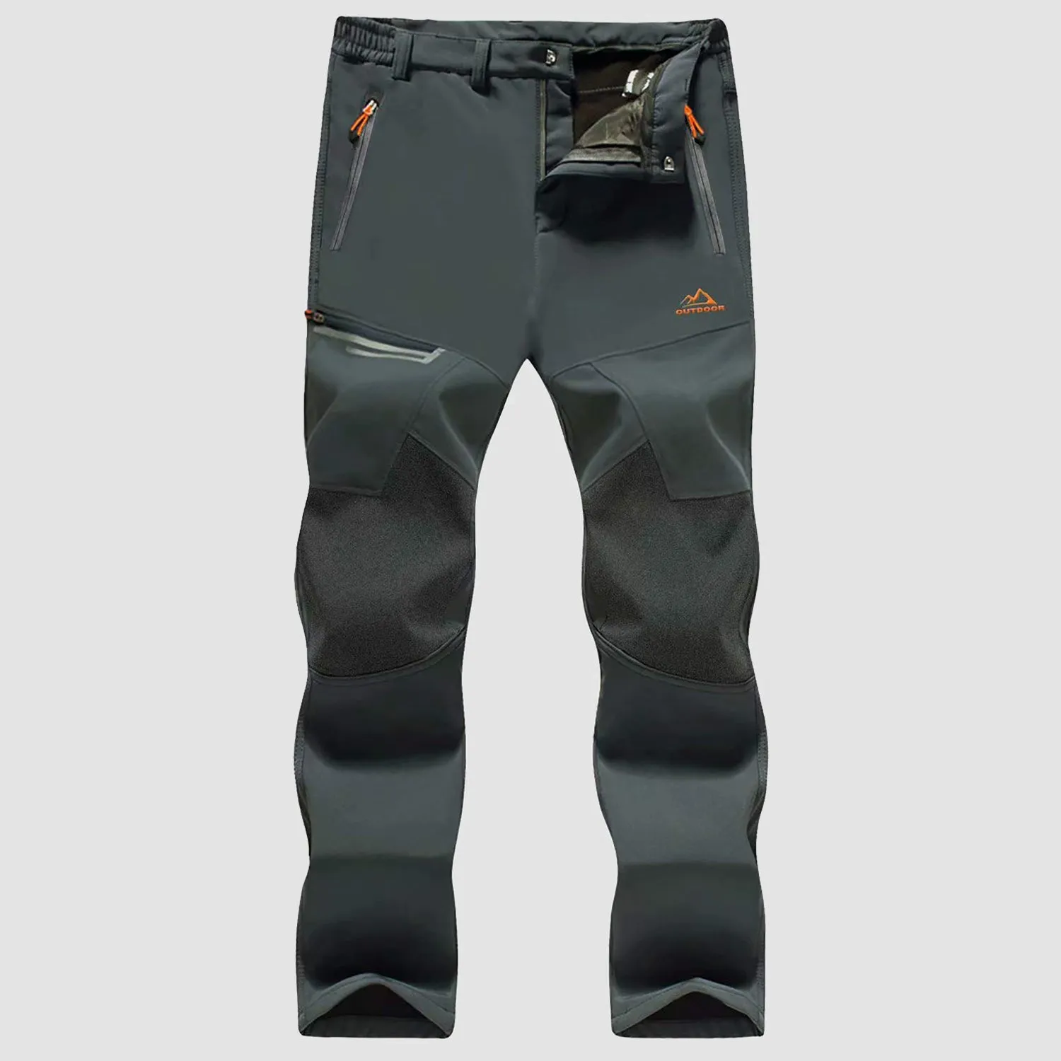 Men's Fleece-Lined Winter Ski Pants – Water-Resistant with 4 Zip Pockets