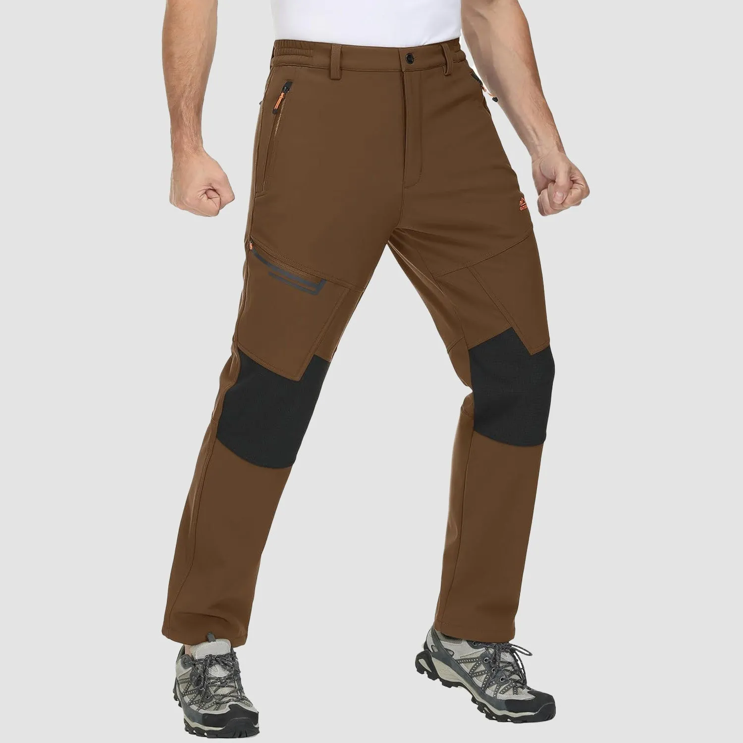 Men's Fleece-Lined Winter Ski Pants – Water-Resistant with 4 Zip Pockets