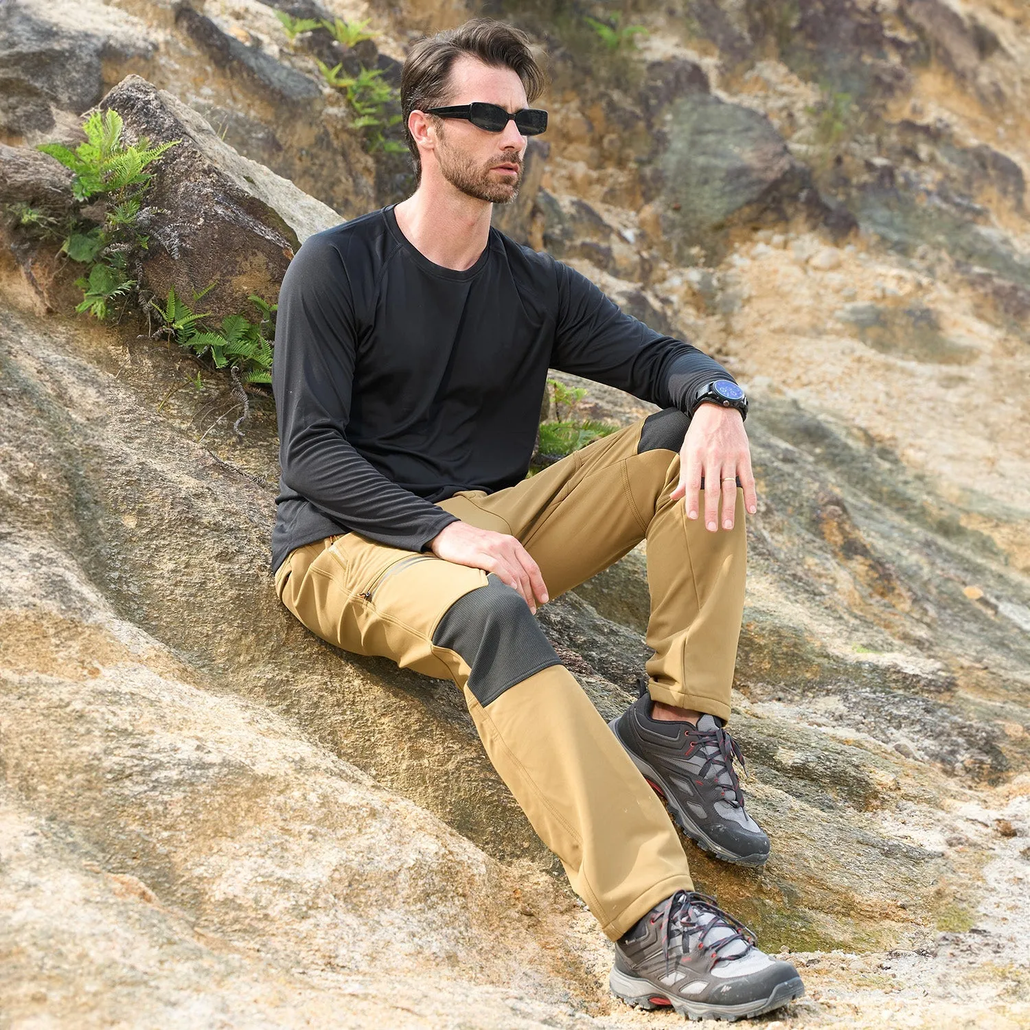 Men's Fleece-Lined Winter Ski Pants – Water-Resistant with 4 Zip Pockets