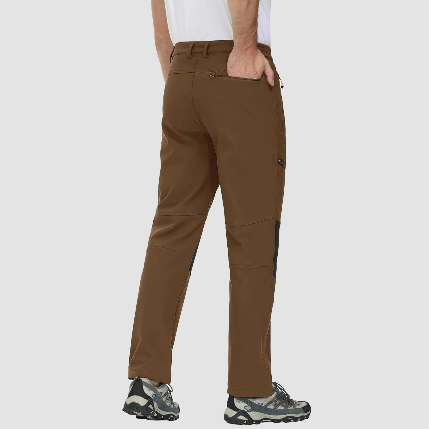 Men's Fleece-Lined Winter Ski Pants – Water-Resistant with 4 Zip Pockets