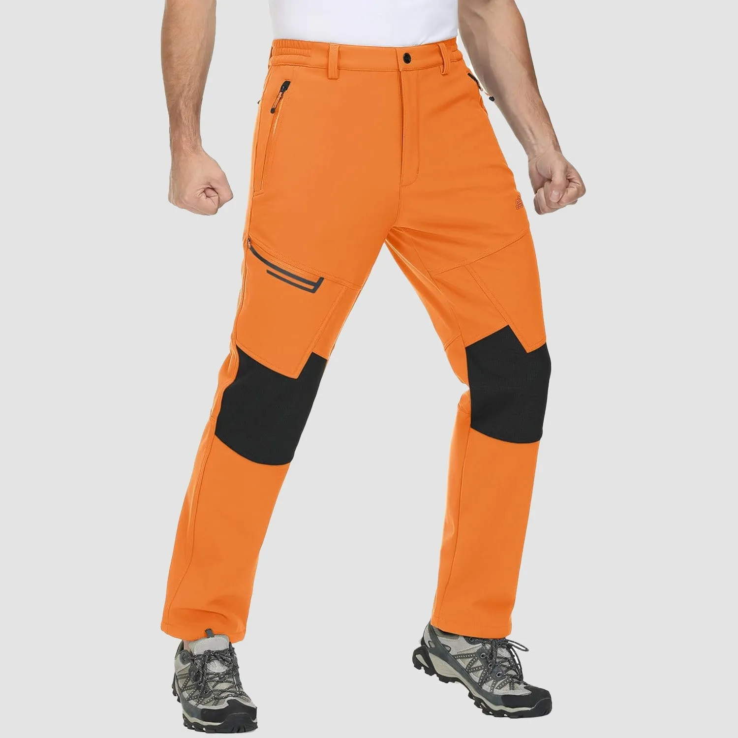 Men's Fleece-Lined Winter Ski Pants – Water-Resistant with 4 Zip Pockets