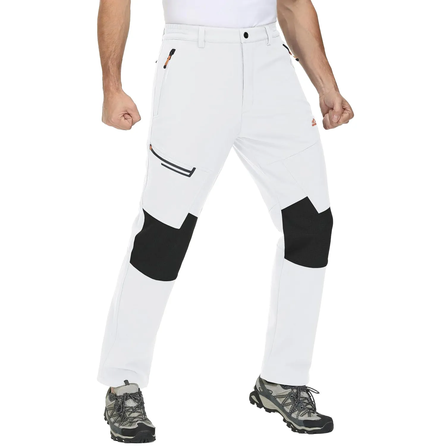 Men's Fleece-Lined Winter Ski Pants – Water-Resistant with 4 Zip Pockets