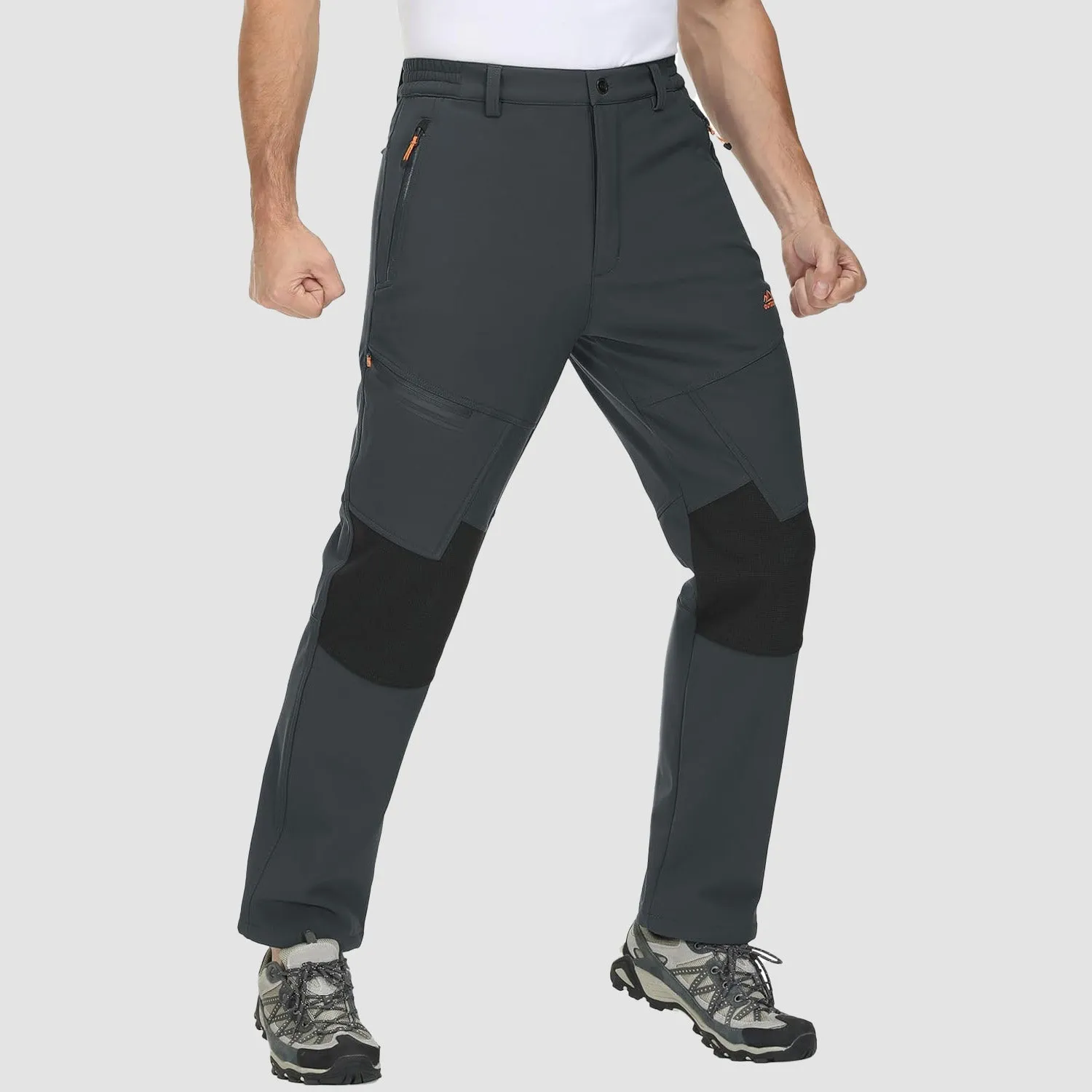Men's Fleece-Lined Winter Ski Pants – Water-Resistant with 4 Zip Pockets