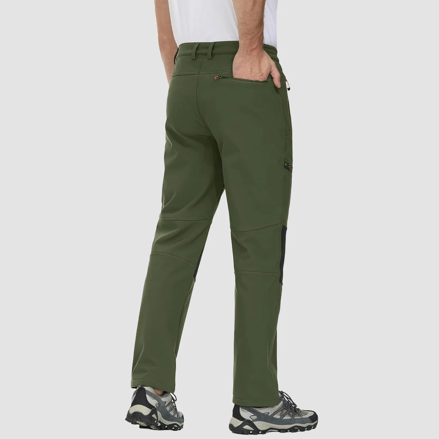 Men's Fleece-Lined Winter Ski Pants – Water-Resistant with 4 Zip Pockets