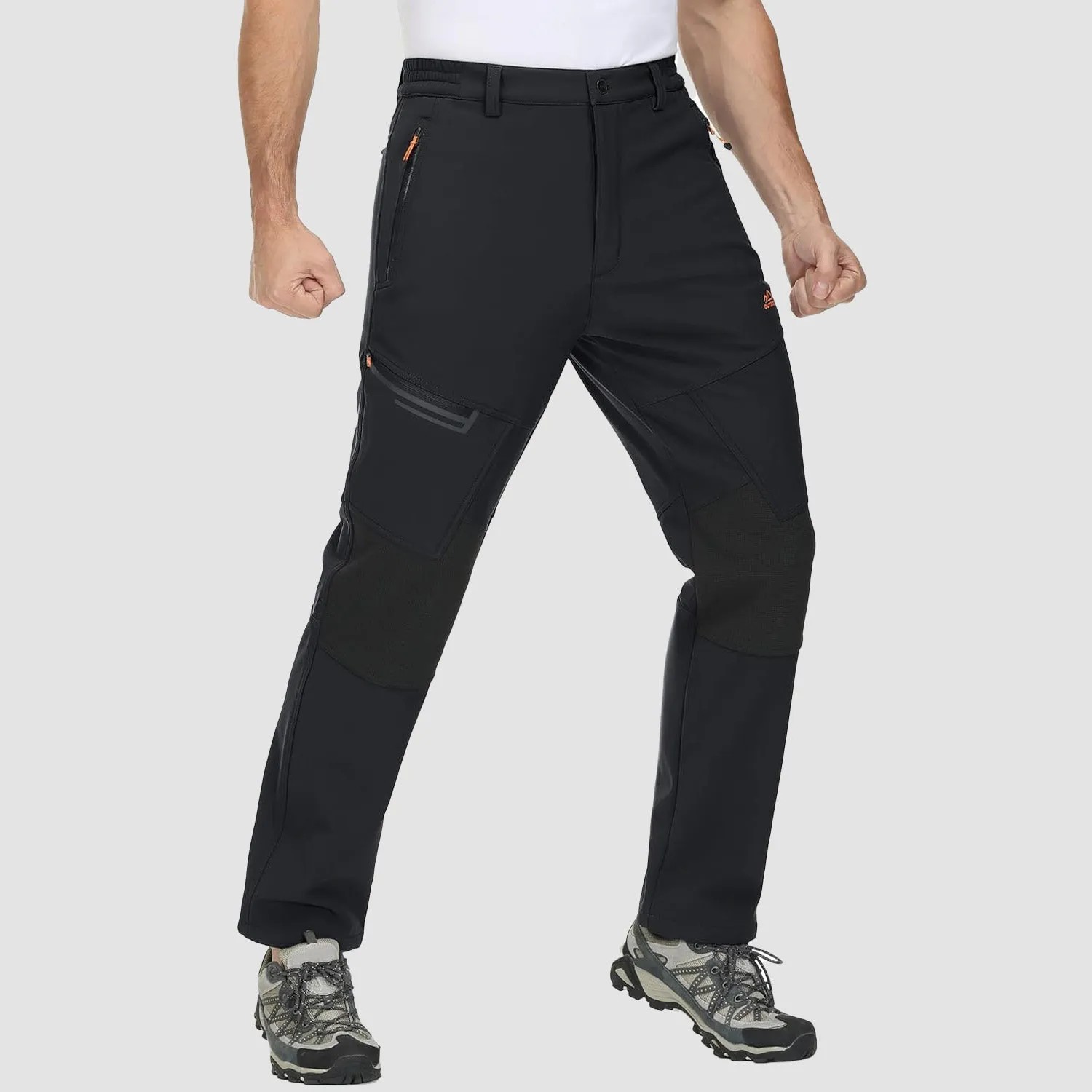 Men's Fleece-Lined Winter Ski Pants – Water-Resistant with 4 Zip Pockets