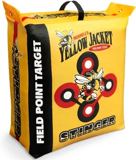 Morrell Yellow Jacket 19 Pound Portable Stinger Adult Field Point Archery Bag Target with 2 Shooting Sides, 10 Bullseyes, and Handle, Yellow M-88