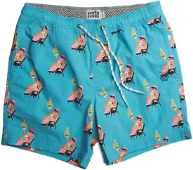 Party Pants USA Mens Swim Trunks, Characters, Stretch Swimming Board Shorts, 5.5 Inseam