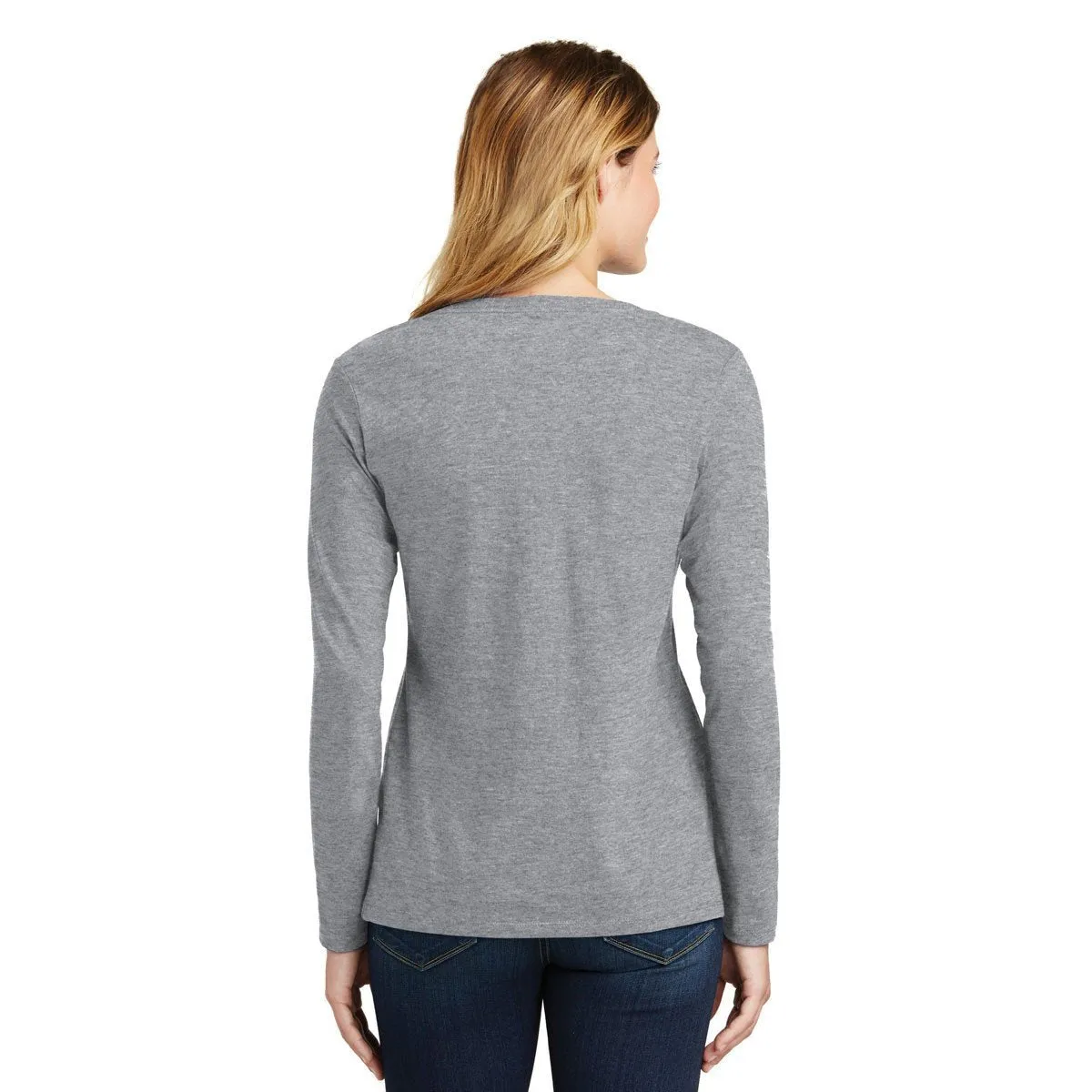 Port & Company Women's Athletic Heather Long Sleeve Fan Favorite V-Neck Tee