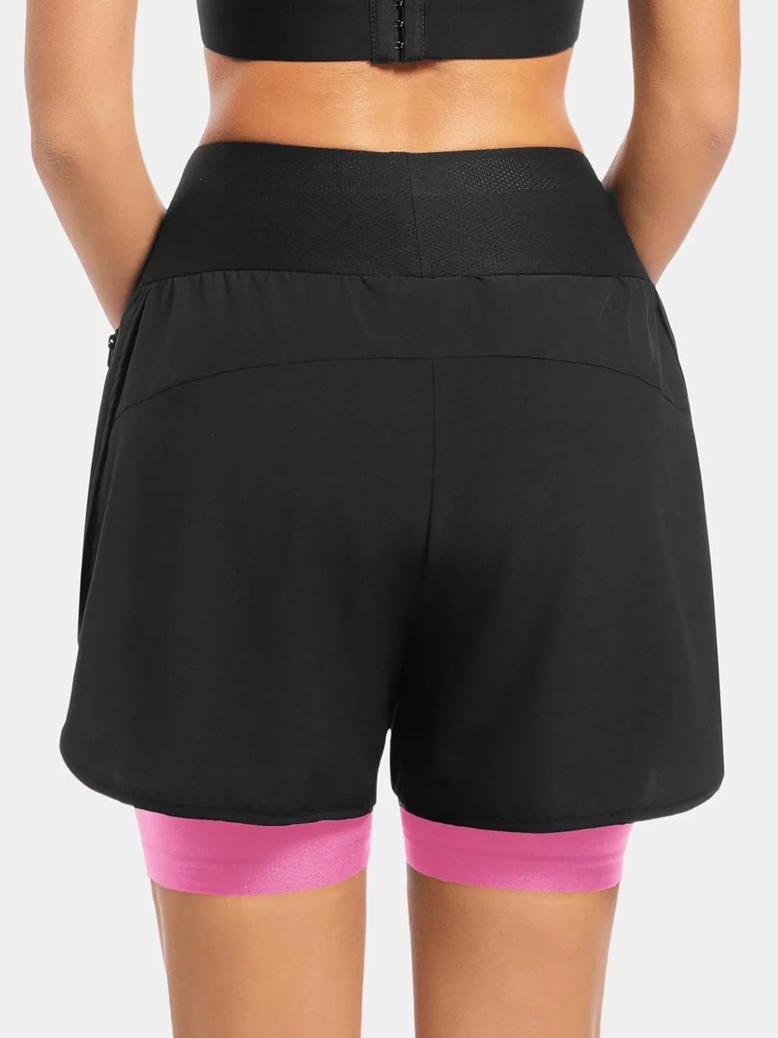 qualidyne Women's Mountain Bike Shorts 4D Padded Cycling Shorts Biking MTB Bicycle Shorts for Women Zipper Pockets