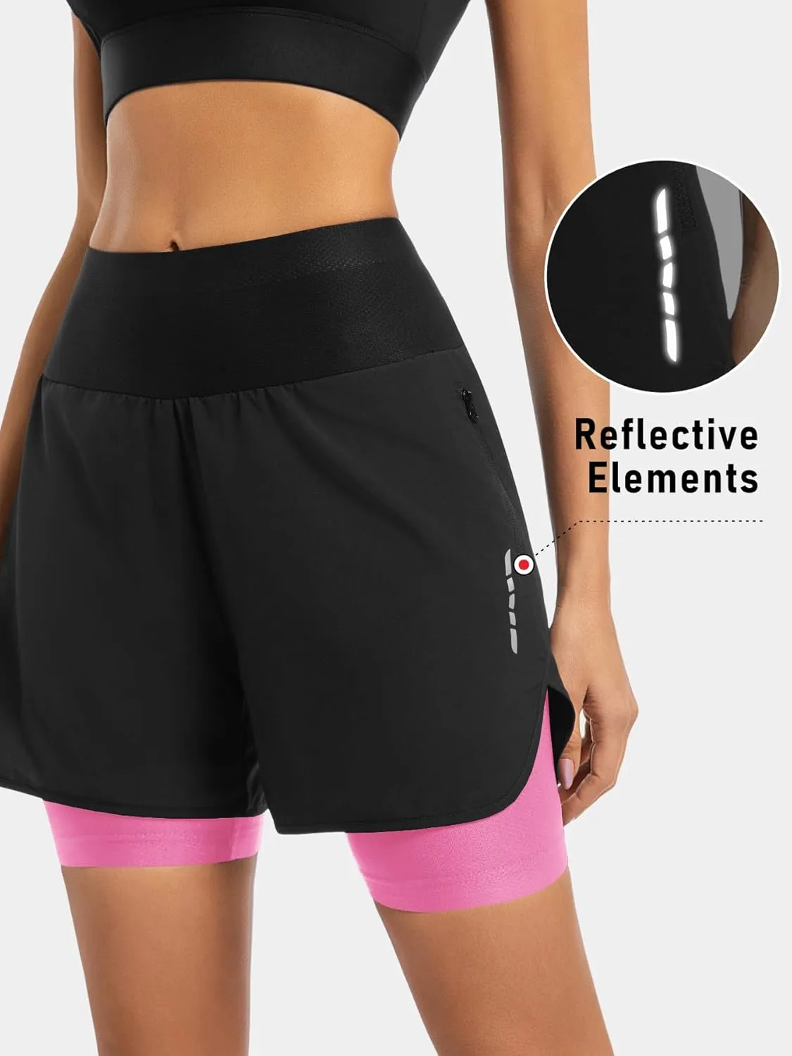 qualidyne Women's Mountain Bike Shorts 4D Padded Cycling Shorts Biking MTB Bicycle Shorts for Women Zipper Pockets