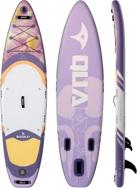 Quashley Inflatable Paddle Board 10.5'32"6" Stand Up Paddleboards Inflatable with Premium SUP Accessories,Durable Material and Non-Slip Deck,Removable Paddle Fins