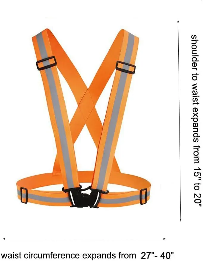 Reflective Vest Running Gear 2Pack, High Visibility Adjustable Safety Ves for Night Cycling,Hiking, Jogging,Dog Walking