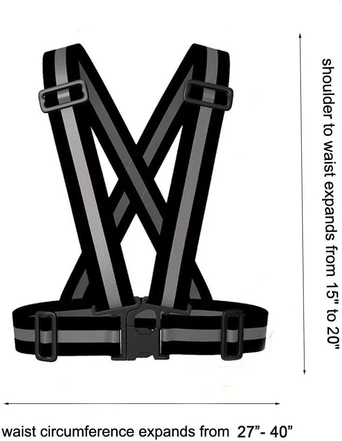 Reflective Vest Running Gear 2Pack, High Visibility Adjustable Safety Ves for Night Cycling,Hiking, Jogging,Dog Walking