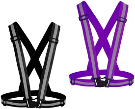 Reflective Vest Running Gear 2Pack, High Visibility Adjustable Safety Ves for Night Cycling,Hiking, Jogging,Dog Walking