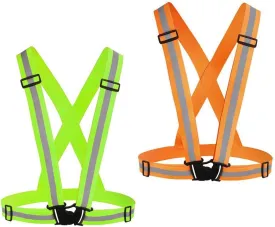 Reflective Vest Running Gear 2Pack, High Visibility Adjustable Safety Ves for Night Cycling,Hiking, Jogging,Dog Walking