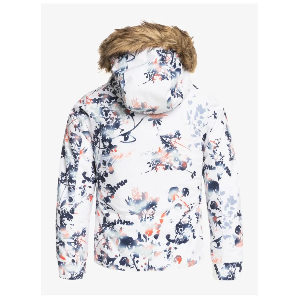 Roxy Jet Ski Girls Ski Jacket & Backyard Pants Bundle - Bright White & Mellow Rose