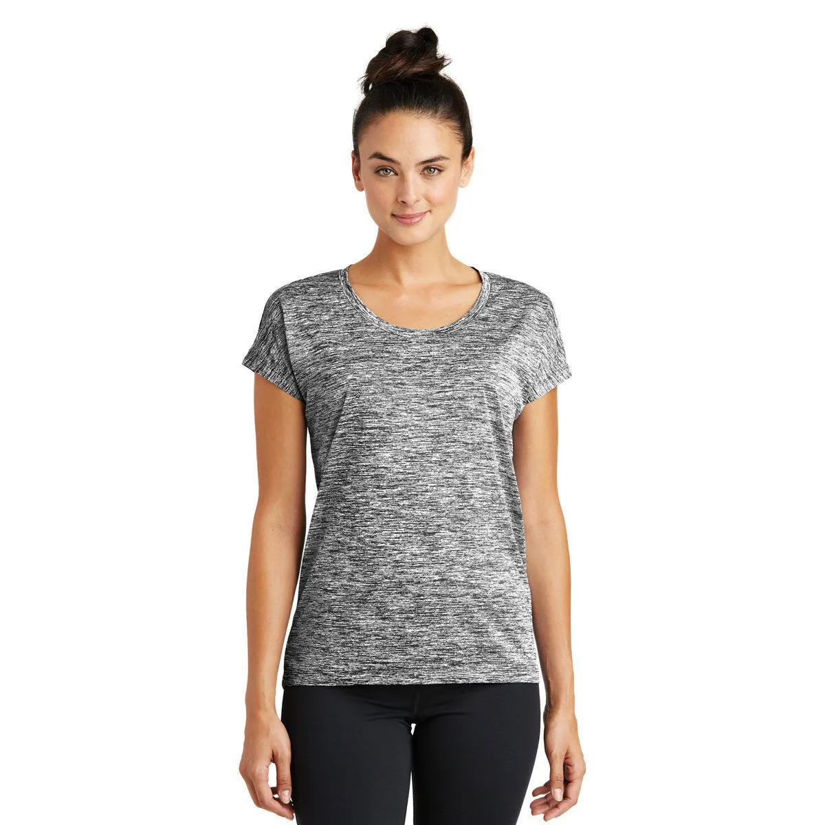 Sport-Tek Women's Black Electric PosiCharge Electric Heather Sporty Tee