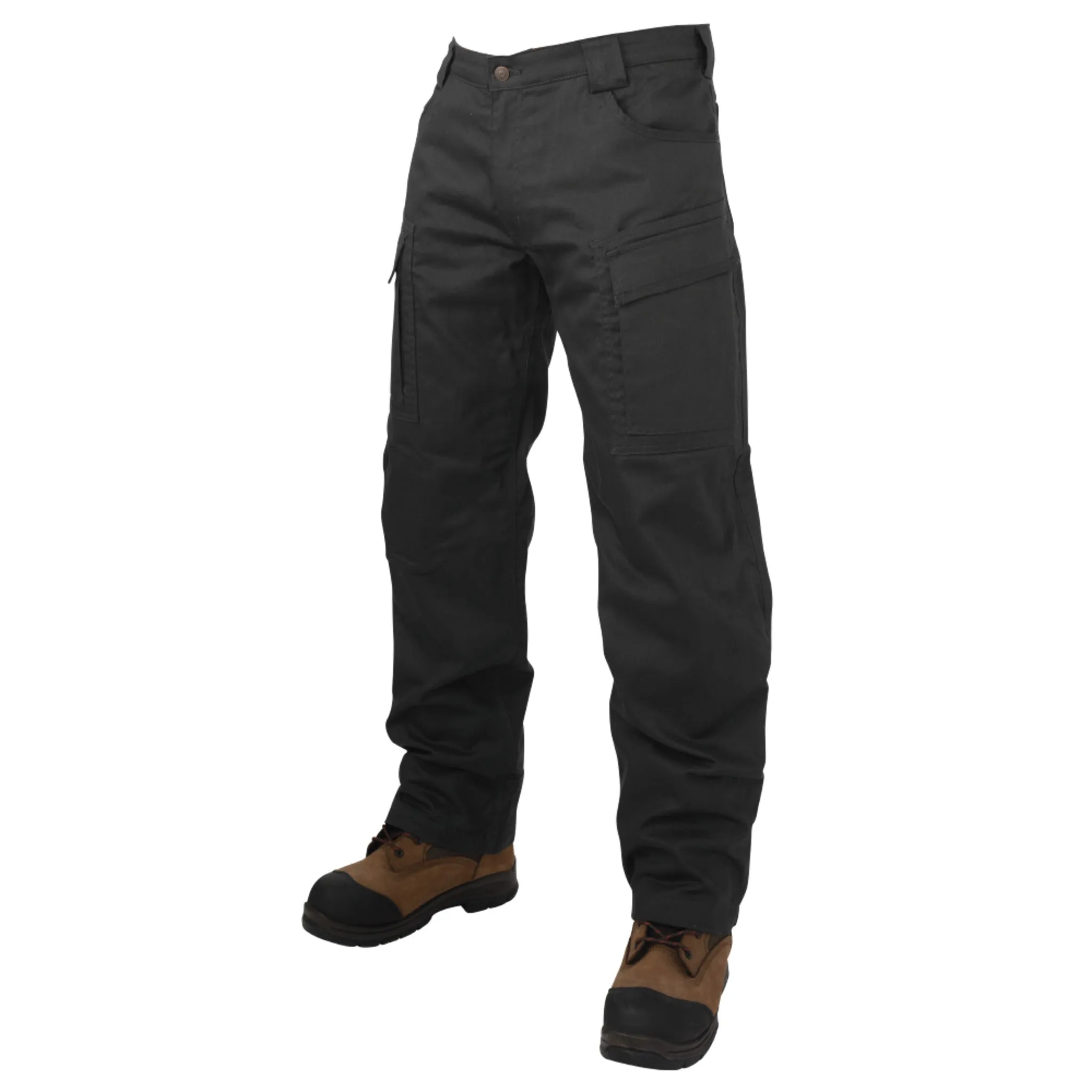 Tough Duck Men's Cargo Work Pants WP06 - Cotton Fleece Lined, Flex Twill, Multi Pockets, Reinforced, Durable, Stretch Waist, Triple Stitched, Heavy-Duty Workwear | Sizes 28-44