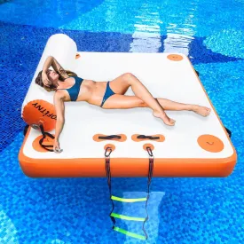 VOFiTNY Inflatable Floating Dock & Pool Noodles Backrest Combo